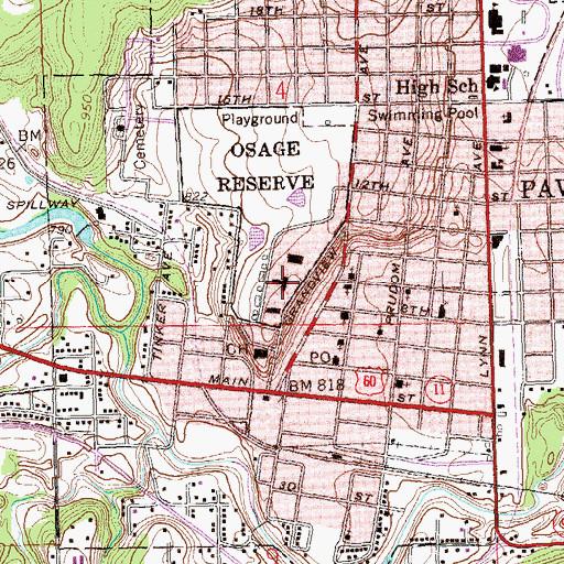 Topographic Map of Bureau of Indian Affairs Fire Department, OK