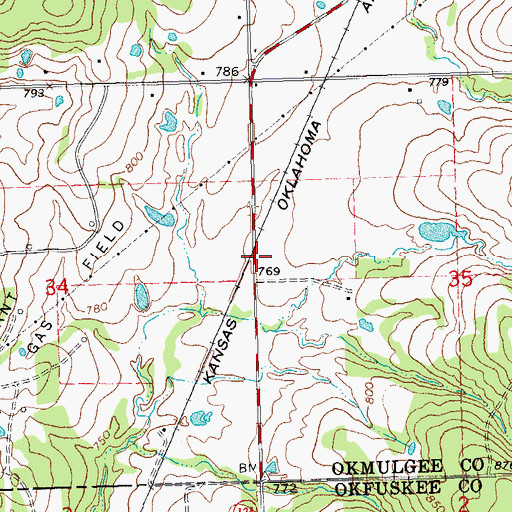Topographic Map of Plainview Volunteer Fire Department, OK