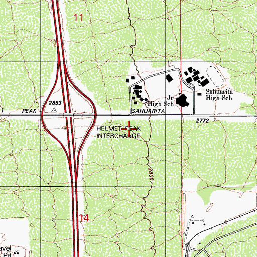 Topographic Map of Rural -  Metro Fire Department Station 79, AZ