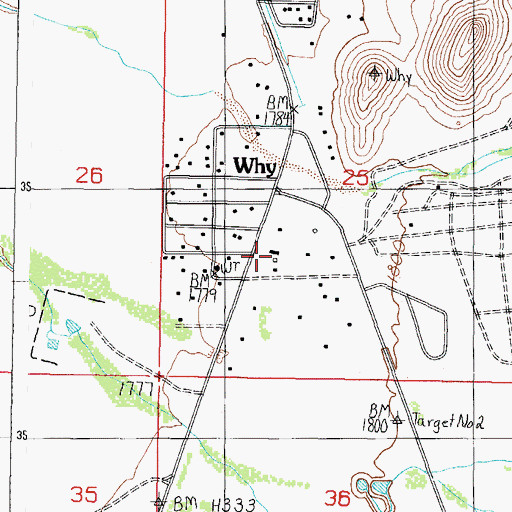 Topographic Map of Why Fire Department, AZ