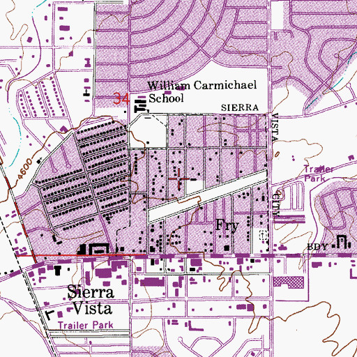 Topographic Map of Fry Fire District Station 1, AZ