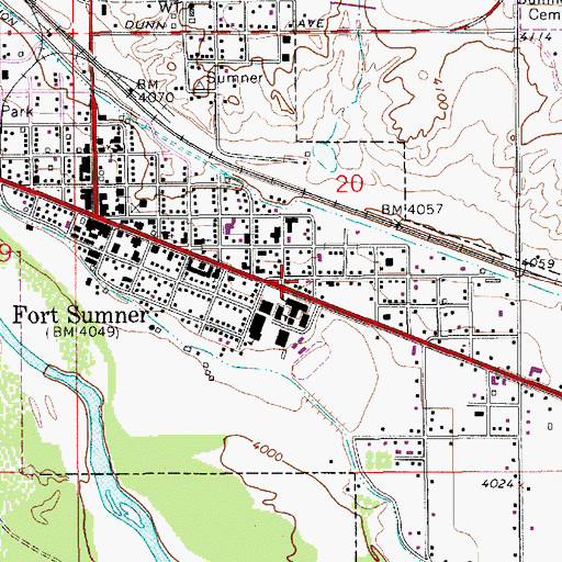 Topographic Map of Fort Sumner Volunteer Fire Department and Ambulance, NM