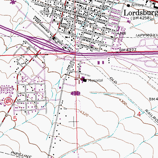 Topographic Map of Hidalgo County Ambulance and Emergency Medical Services, NM