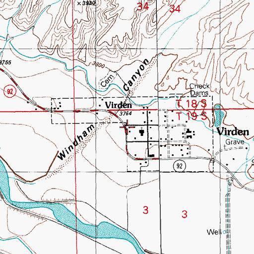 Topographic Map of Virden Volunteer Ambulance, NM