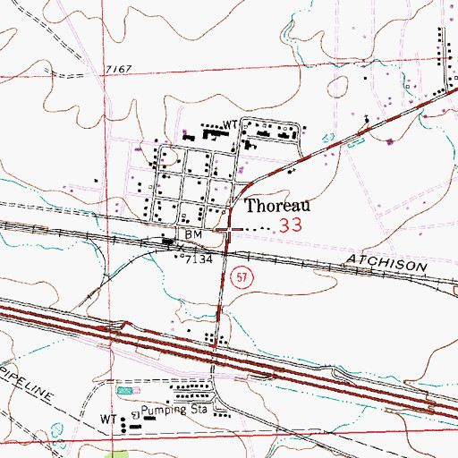 Topographic Map of Thoreau Emergency Medical Services, NM