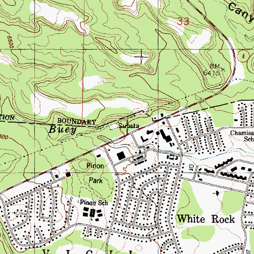 Topographic Map of Los Alamos Fire Department Station Number 3, NM