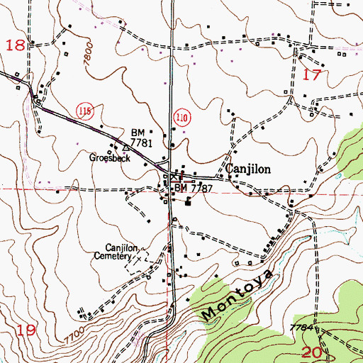 Topographic Map of Canjilon - Cebolla Volunteer Fire Department Main Station, NM