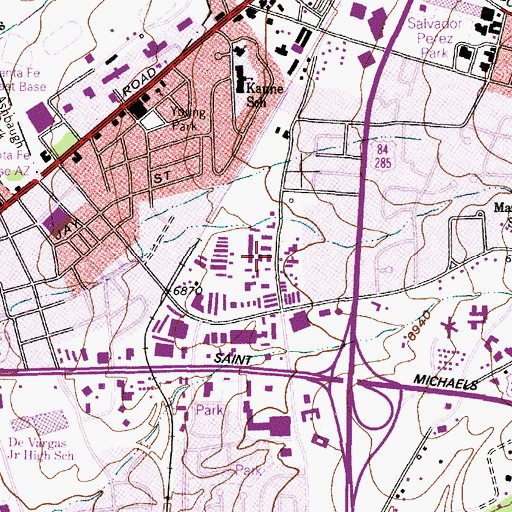 Topographic Map of Rocky Mountain Emergency Medical Services Santa Fe, NM