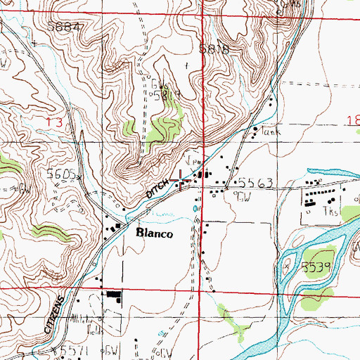 Topographic Map of San Juan County Fire District 5 Blanco, NM