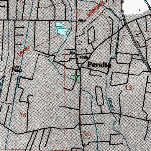 Topographic Map of Peralta Fire Department, NM