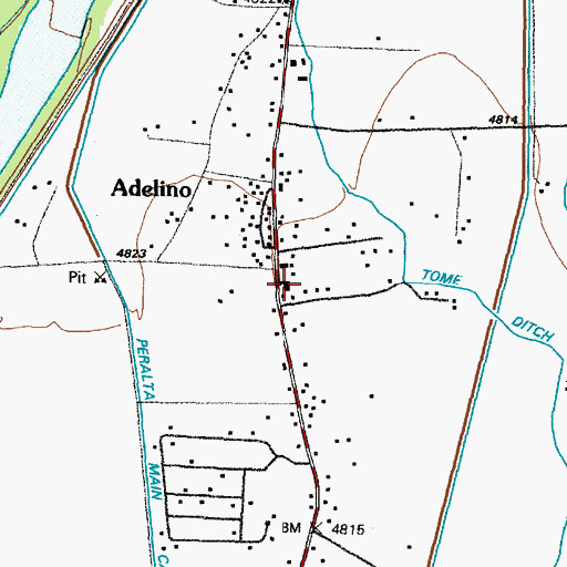 Topographic Map of Tome - Adelino Volunteer Fire Department Valley Station, NM