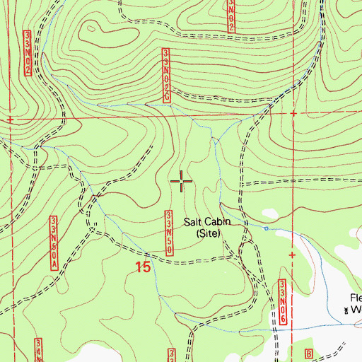 Topographic Map of Salt Cabin, CA