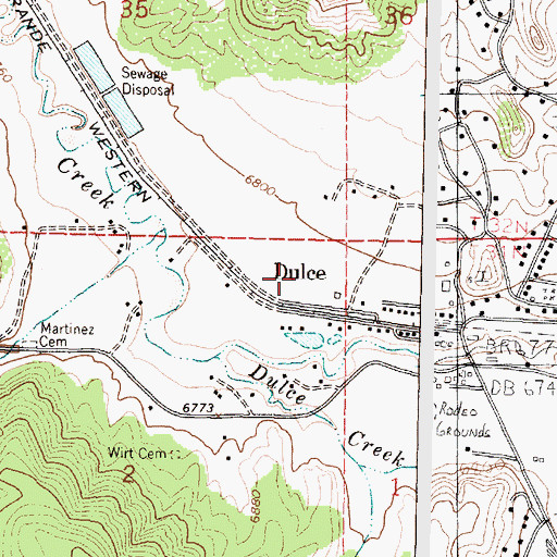 Topographic Map of Jicarilla Emergency Medical Services, NM