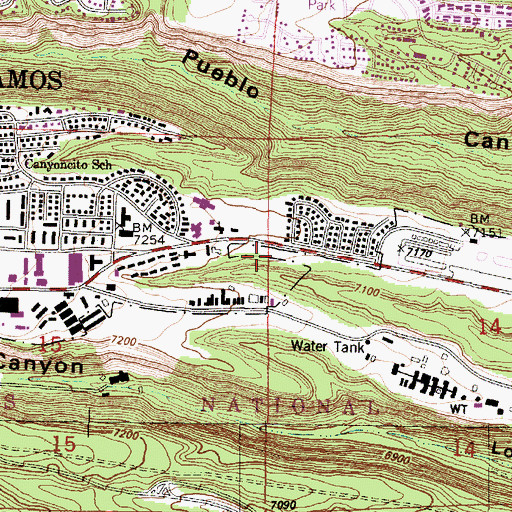 Topographic Map of Los Alamos Fire Department Station 6, NM