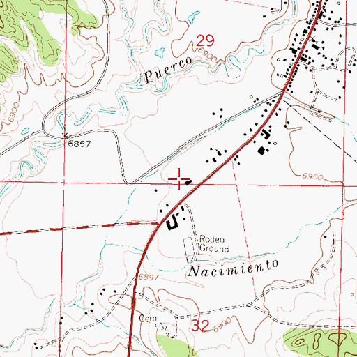 Topographic Map of Cuba Health Center Medical Services, NM