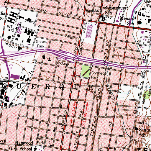 Topographic Map of Albuquerque Fire Department Station 4, NM