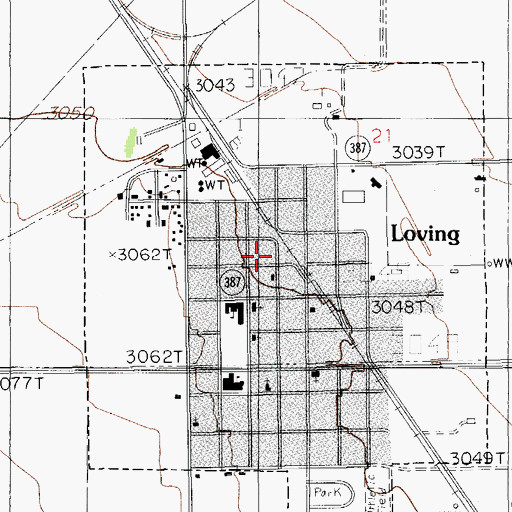 Topographic Map of Loving Volunteer Fire Department and Emergency Medical Services, NM