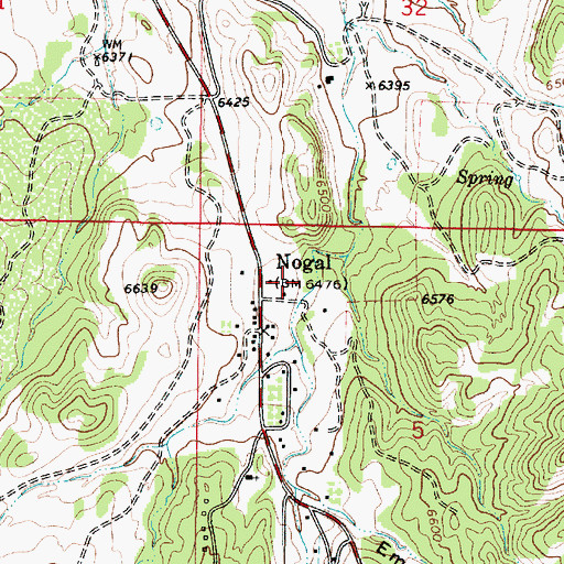 Topographic Map of Nogal Volunteer Fire Department, NM