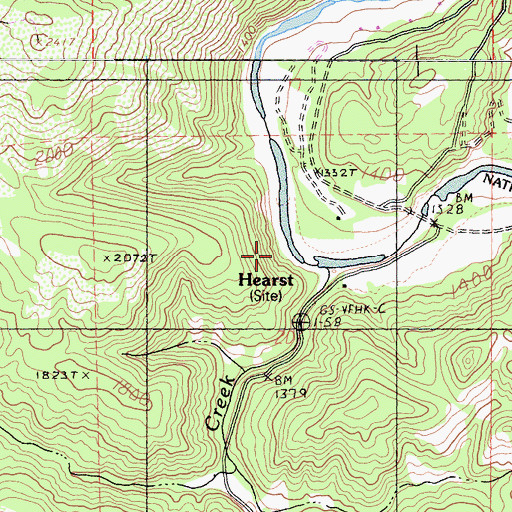 Topographic Map of Salt Creek, CA