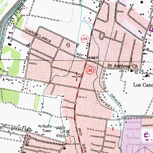 Topographic Map of Albuquerque Fire Department Station 10, NM