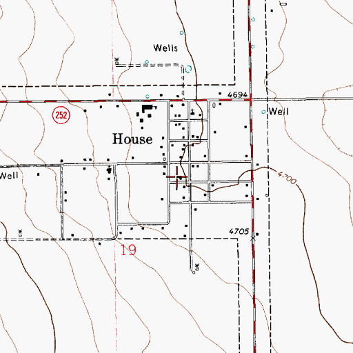 Topographic Map of House Fire and Emergency Department, NM