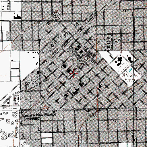 Topographic Map of Portales Fire and Ambulance Station 1, NM
