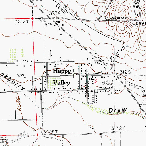 Topographic Map of Happy Valley Volunteer Fire Department, NM