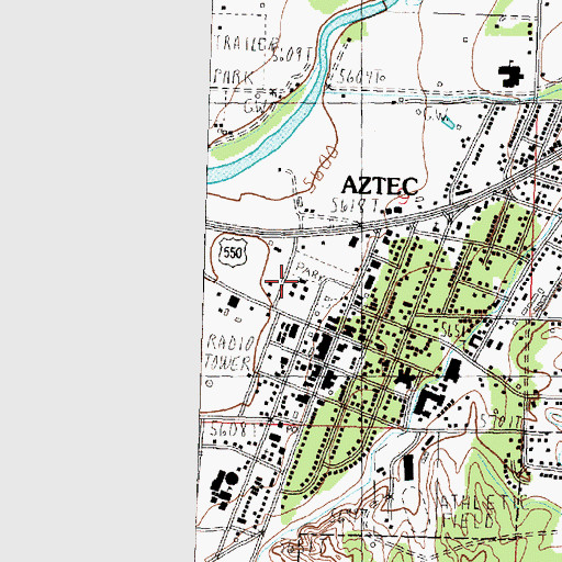 Topographic Map of Aztec Fire Department, NM