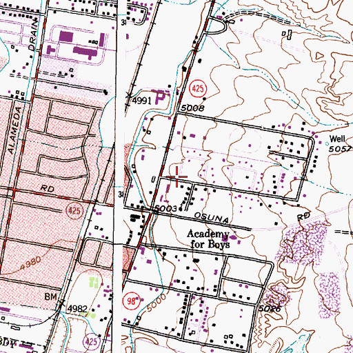 Topographic Map of Albuquerque Fire Department Station 29, NM