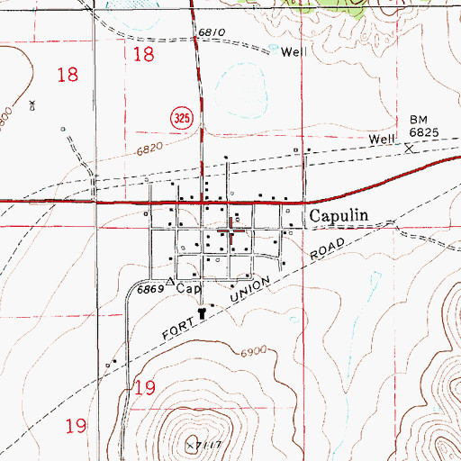 Topographic Map of Capulin Emergency Medical Services, NM