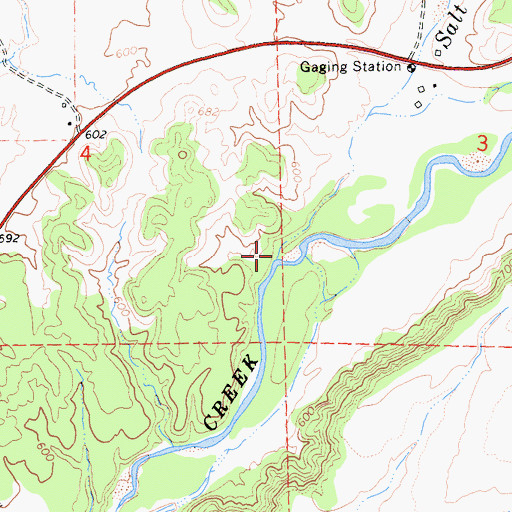 Topographic Map of Salt Creek, CA