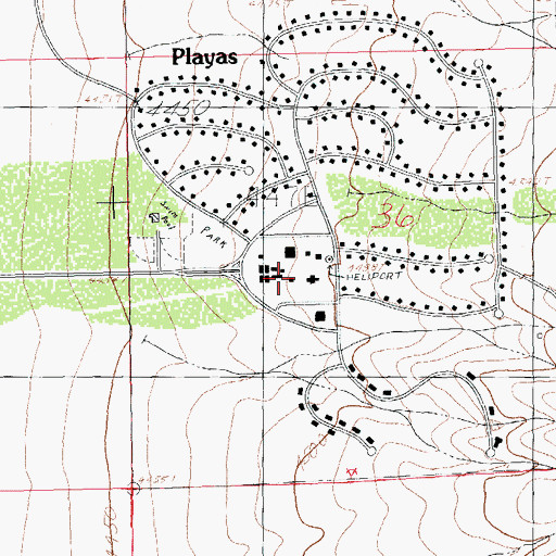 Topographic Map of Playas Emergency Medical Services, NM
