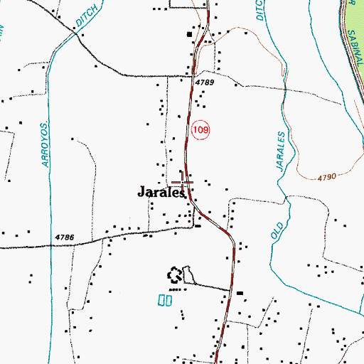 Topographic Map of Jarales - Pueblitos Fire Department, NM
