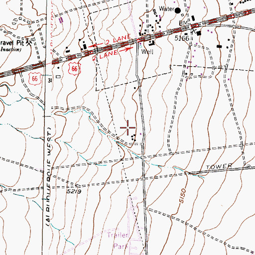 Topographic Map of Albuquerque Fire Department Station 14, NM