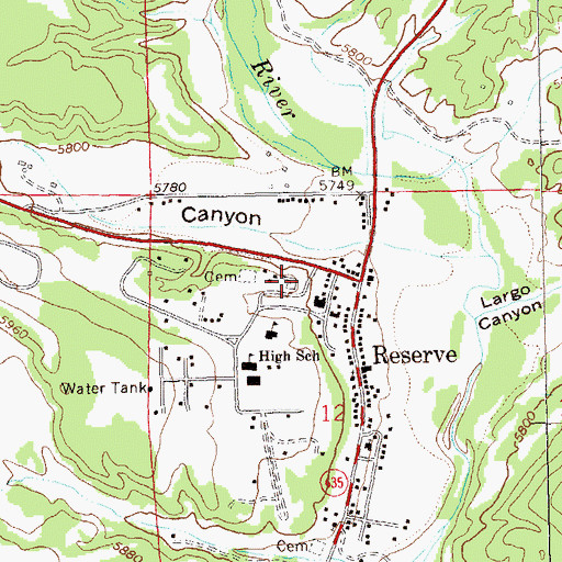 Topographic Map of Catron County Ambulance Service Reserve, NM