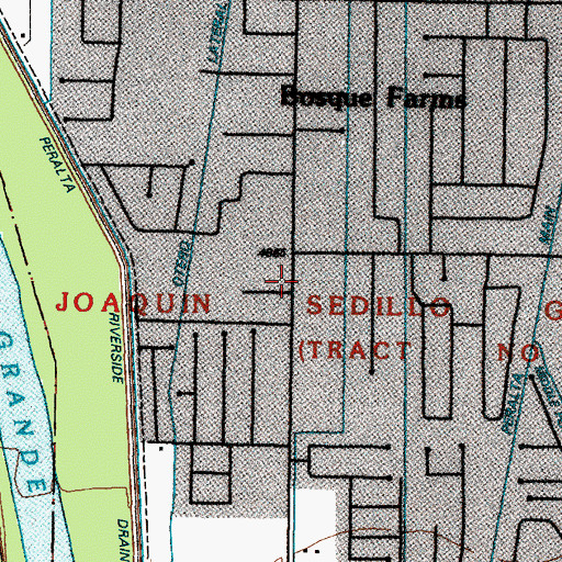 Topographic Map of Bosque Farms Volunteer Fire Department, NM