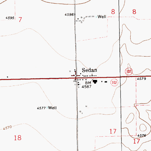 Topographic Map of Sedan Fire Department Main Station, NM