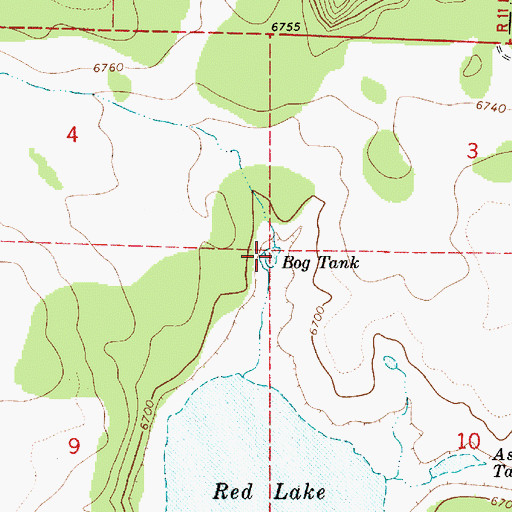 Topographic Map of Bog Tank, AZ