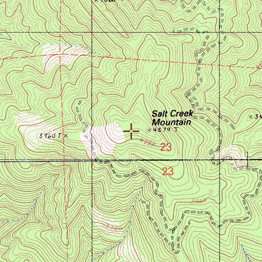 Topographic Map of Salt Creek Mountain, CA