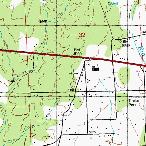 Topographic Map of Whiskey Creek Volunteer Fire Department, NM