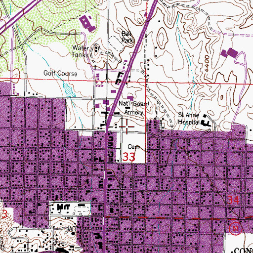 Topographic Map of Truth Or Consequences Volunteer Fire Department Station 1, NM