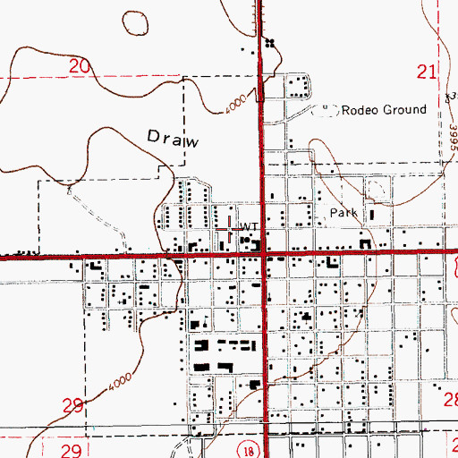 Topographic Map of Tatum Volunteer Fire Department, NM