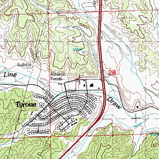 Topographic Map of Tyrone Volunteer Fire Department, NM