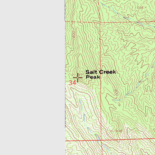 Topographic Map of Salt Creek Peak, CA