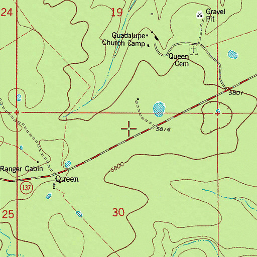 Topographic Map of Queen Volunteer Fire Department, NM