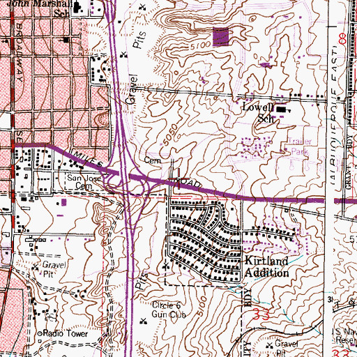 Topographic Map of Albuquerque Fire Department Station 2, NM