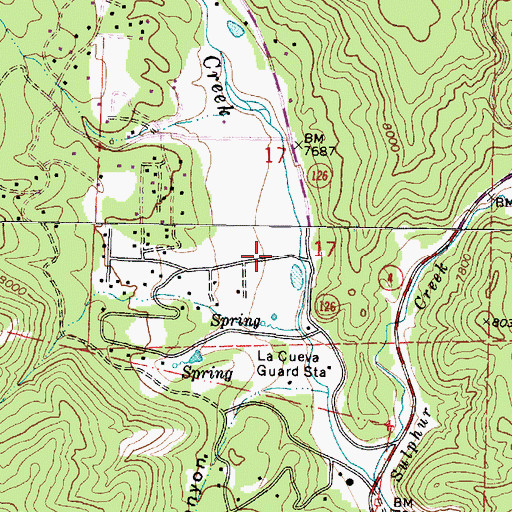 Topographic Map of La Cueva Volunteer Fire Department, NM