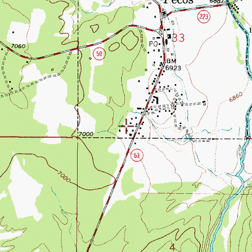 Topographic Map of Pecos Volunteer Fire Department, NM