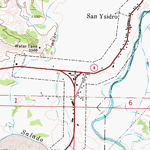 Topographic Map of San Ysidro Fire Department, NM
