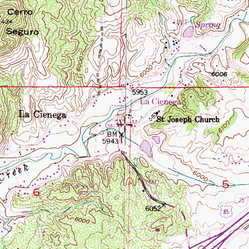 Topographic Map of La Cienega Volunteer Fire Department Station 2, NM